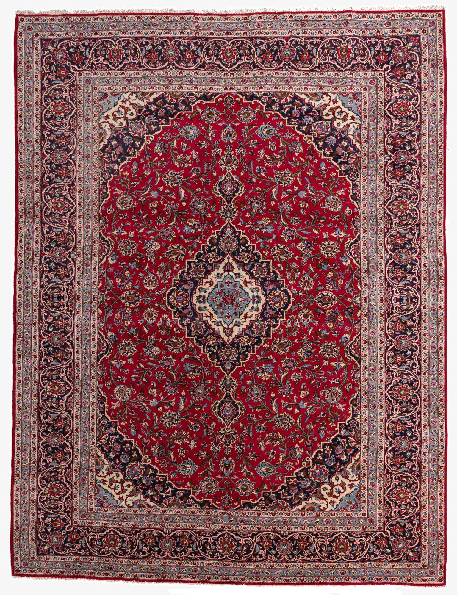 9' 10 x 13' 2  Hand Knotted Mashad Persian Wool Rug