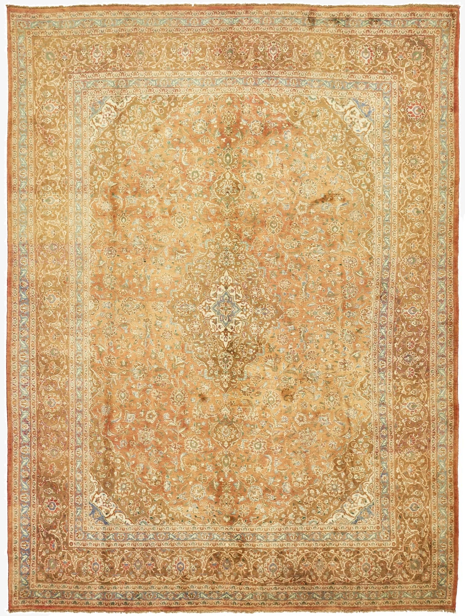 9' 9 x 13' 2  Hand Knotted Mashad Persian Wool Rug