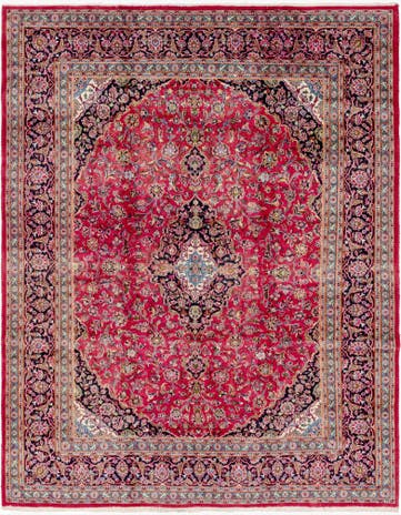 9' 8 x 12' 7 Hand Knotted Mashad Persian Wool Rug