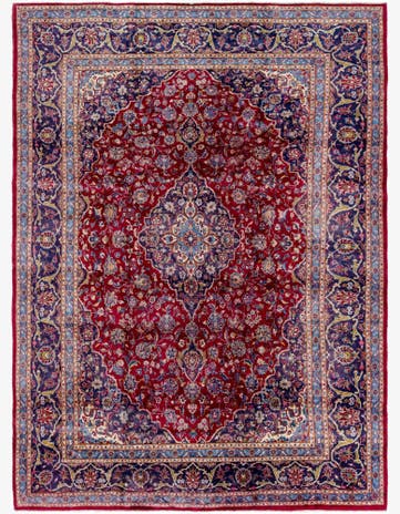 9' 7 x 12' 10 Hand Knotted Mashad Persian Wool Rug