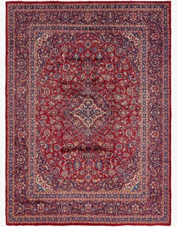 9' 8 x 13' Hand Knotted Mashad Persian Wool Rug