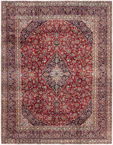 9' 9 x 12' 6 Hand Knotted Mashad Persian Wool Rug