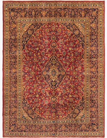 9' 8 x 12' 10 Hand Knotted Mashad Persian Wool Rug