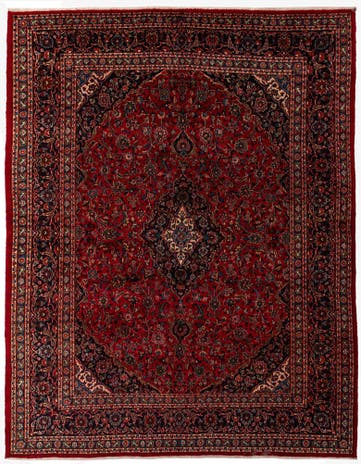 9' 10 x 12' 8 Hand Knotted Mashad Persian Wool Rug