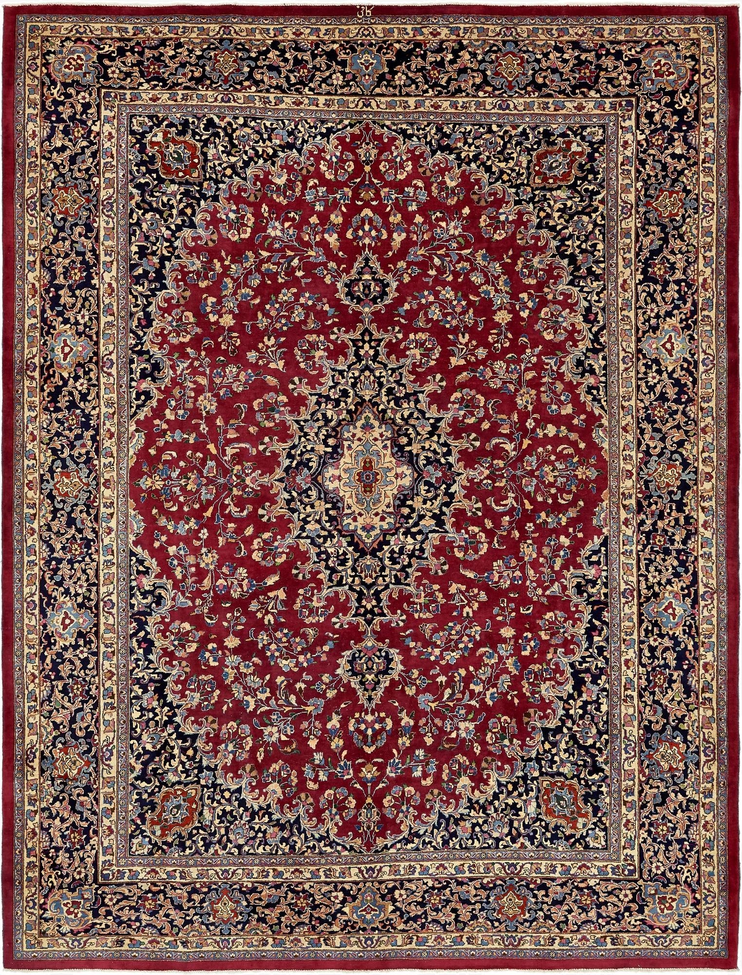 10' x 13'  Hand Knotted Mashad Persian Wool Rug