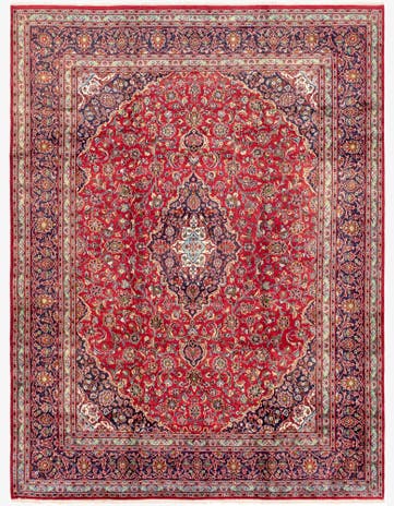 9' 6 x 12' 10 Hand Knotted Mashad Persian Wool Rug