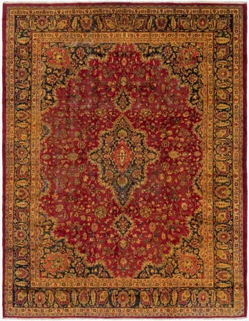 9' 10 x 12' 9 Hand Knotted Mashad Persian Wool Rug