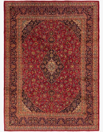 9' 7 x 12' 8 Hand Knotted Mashad Persian Wool Rug