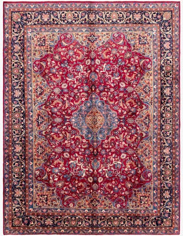 9' 7 x 13' Hand Knotted Mashad Persian Wool Rug