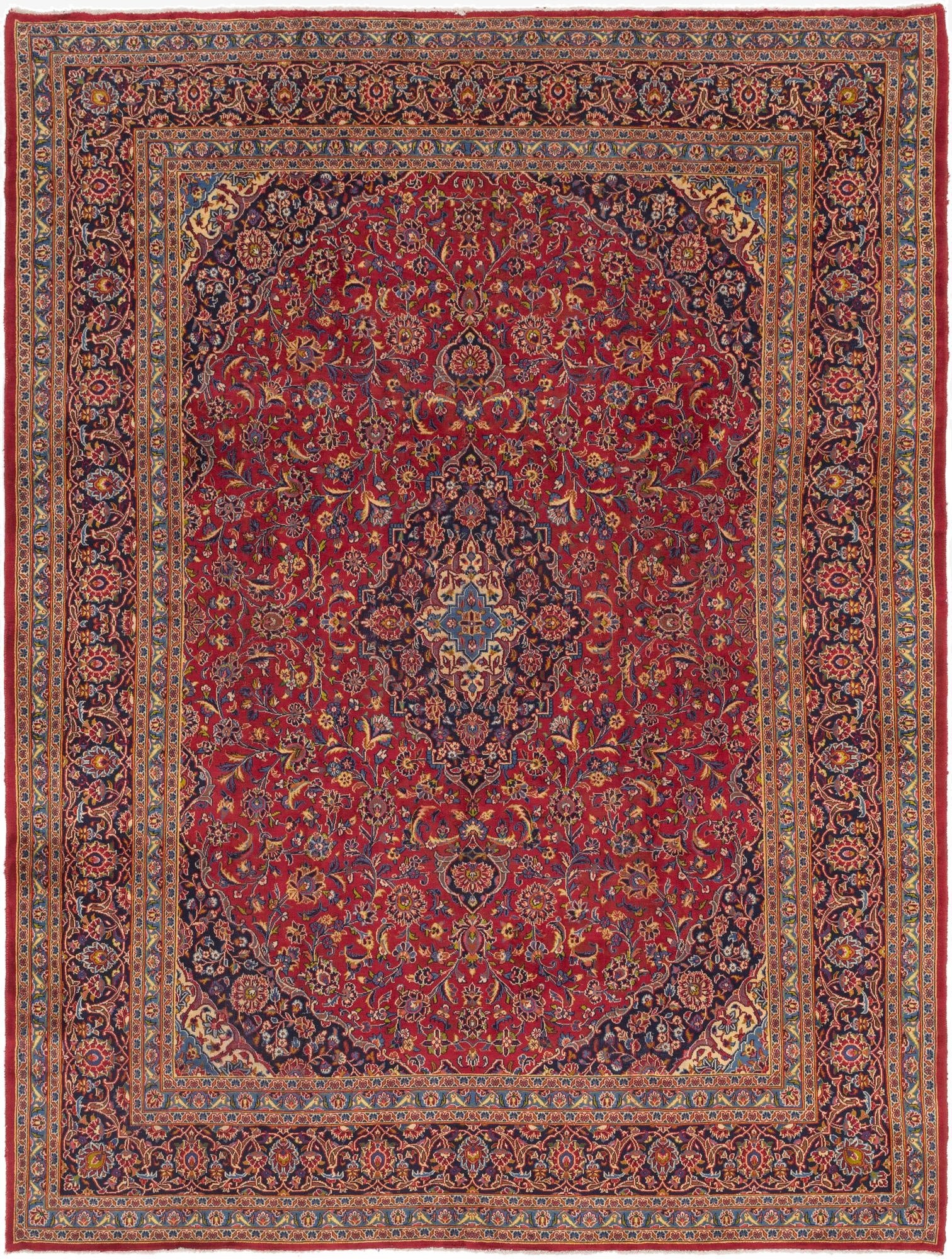 9' 10 x 12' 9  Hand Knotted Mashad Persian Wool Rug