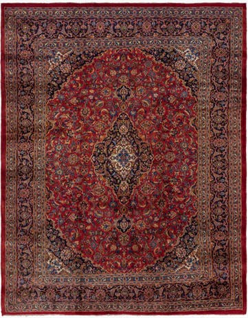 9' 9 x 12' 8 Hand Knotted Mashad Persian Wool Rug