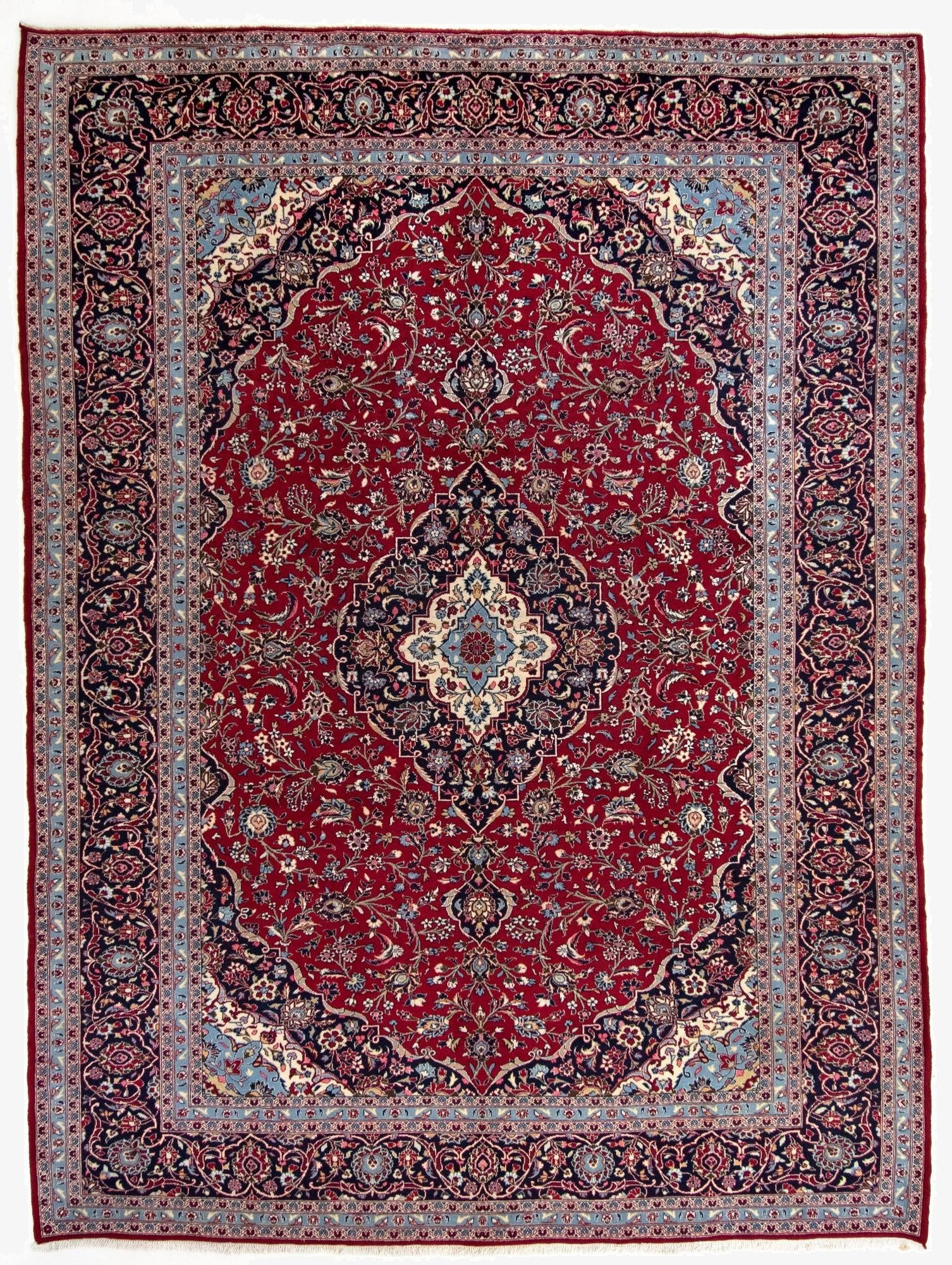 9' 9 x 13' 3  Hand Knotted Mashad Persian Wool Rug