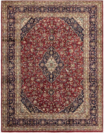 9' 8 x 12' 8 Hand Knotted Mashad Persian Wool Rug