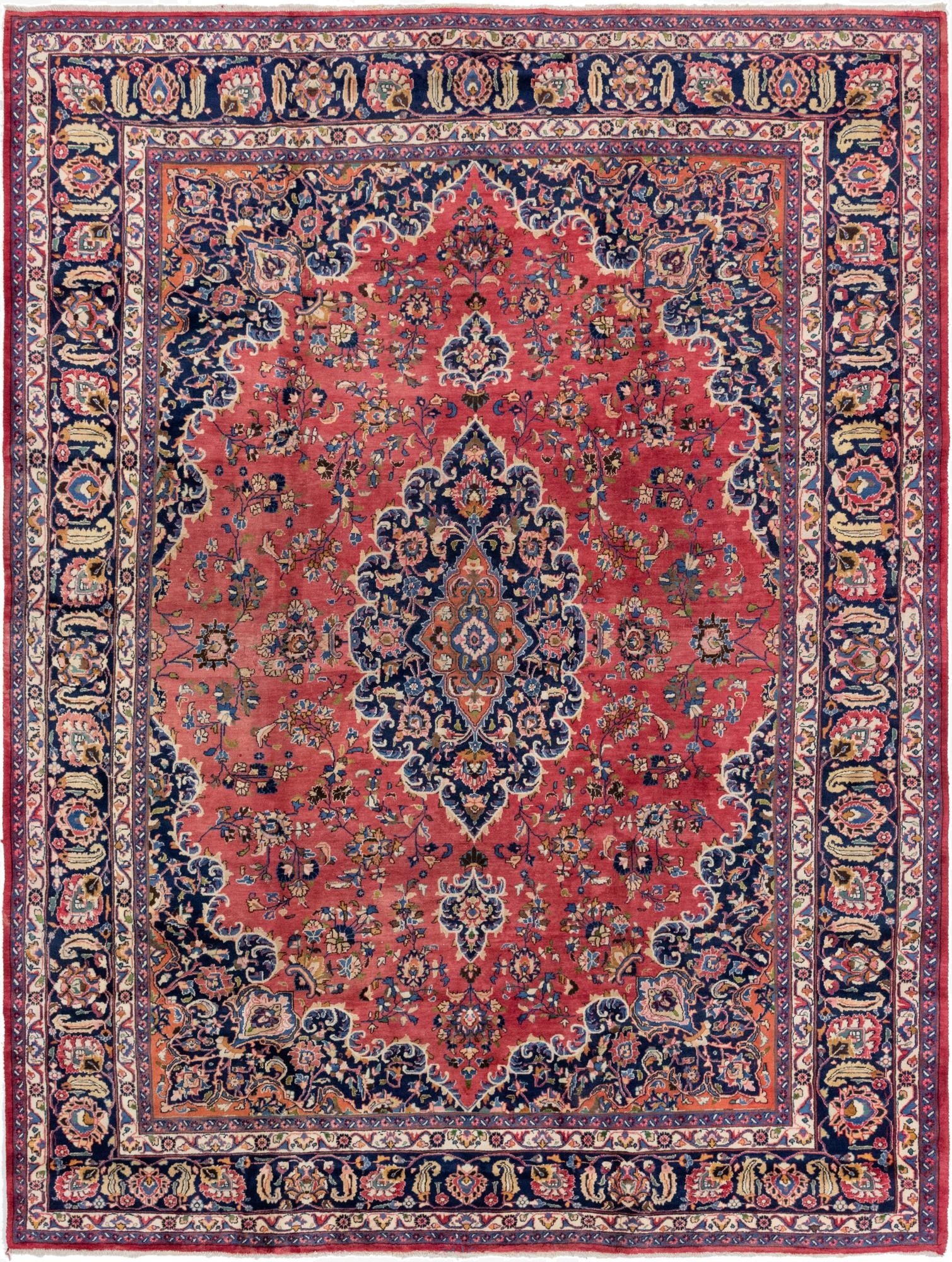 10' x 12' 10  Hand Knotted Mashad Persian Wool Rug