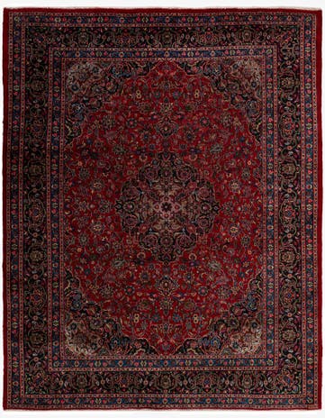 9' 10 x 12' 8 Hand Knotted Mashad Persian Wool Rug