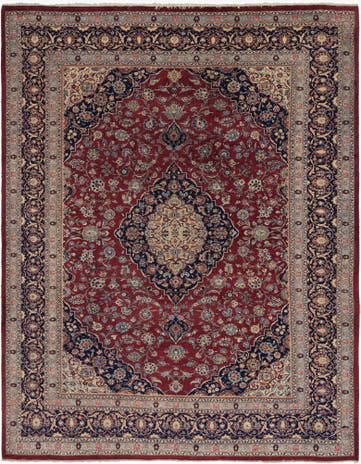 10' x 12' 7 Hand Knotted Mashad Persian Wool Rug
