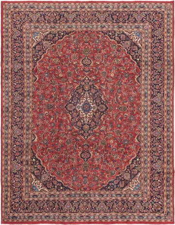 9' 9 x 12' 5 Hand Knotted Mashad Persian Wool Rug