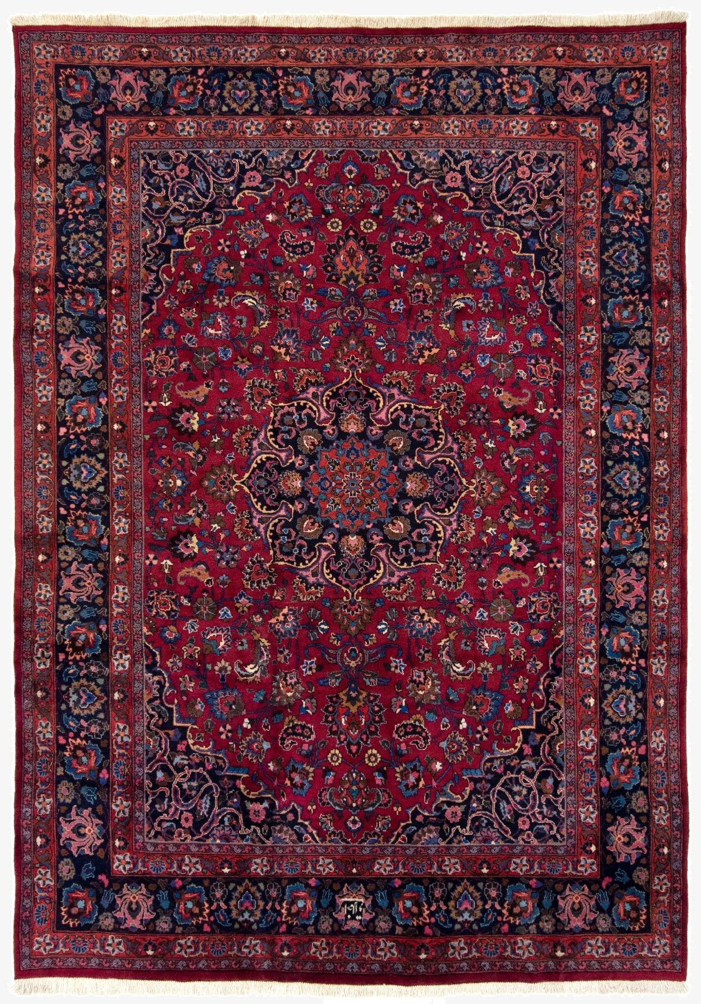 8' 2 x 11' 8  Hand Knotted Mashad Persian Wool Rug