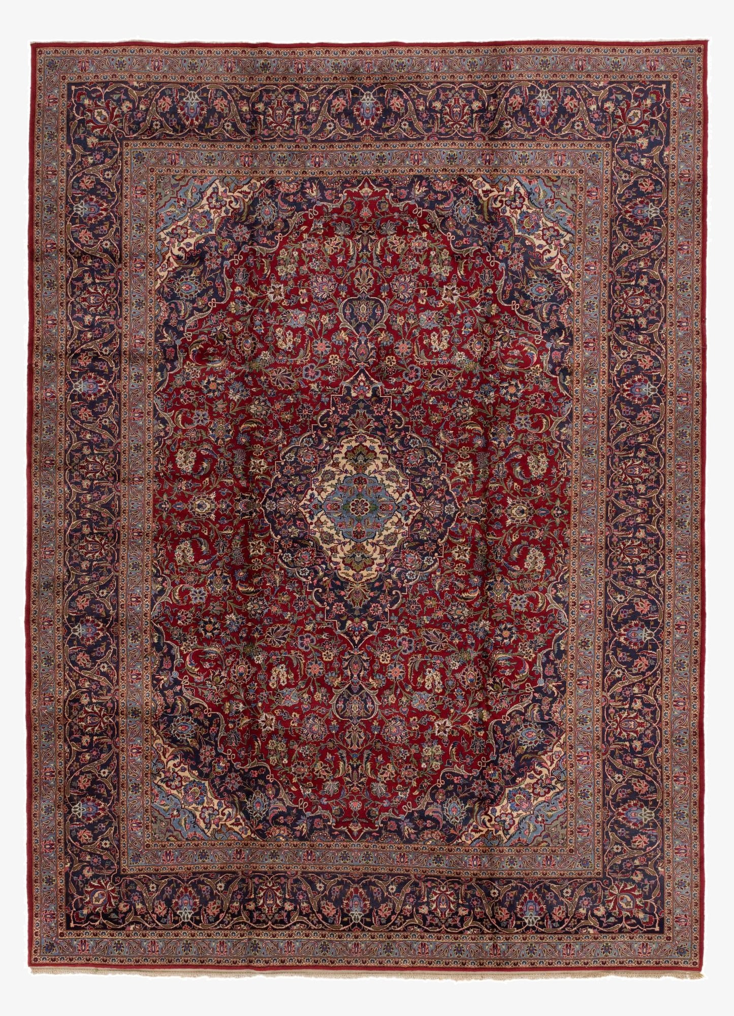 10' x 13' 5  Hand Knotted Mashad Persian Wool Rug