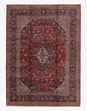 10' x 13' 5 Hand Knotted Mashad Persian Wool Rug