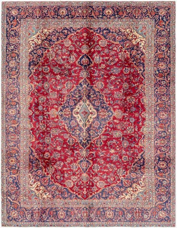 9' 6 x 12' 6 Hand Knotted Mashad Persian Wool Rug