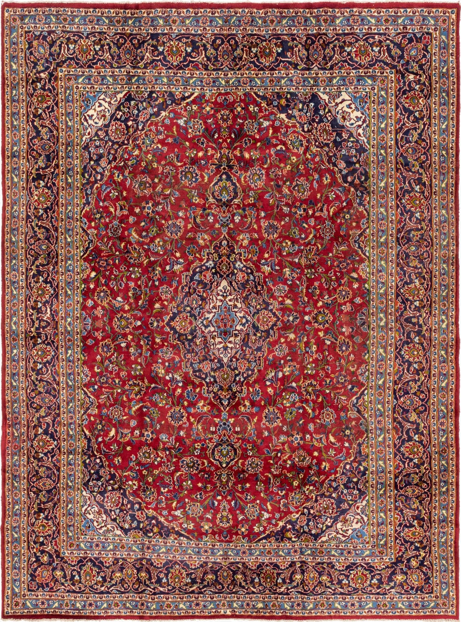 9' 10 x 12' 8  Hand Knotted Mashad Persian Wool Rug
