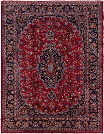 9' 10 x 12' 7 Hand Knotted Mashad Persian Wool Rug