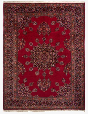 10' 6 x 13' 7 Hand Knotted Mashad Persian Wool Rug