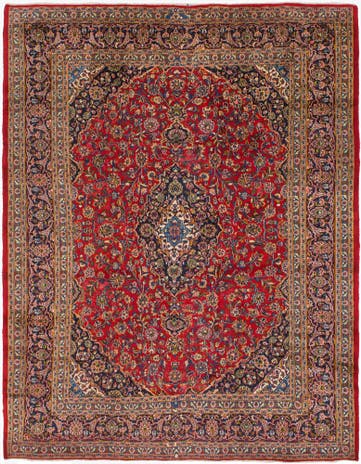 9' 9 x 12' 9 Hand Knotted Mashad Persian Wool Rug