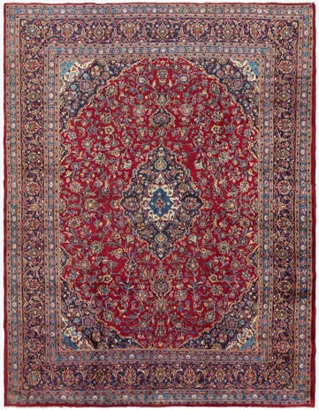 9' 6 x 12' 6 Hand Knotted Mashad Persian Wool Rug