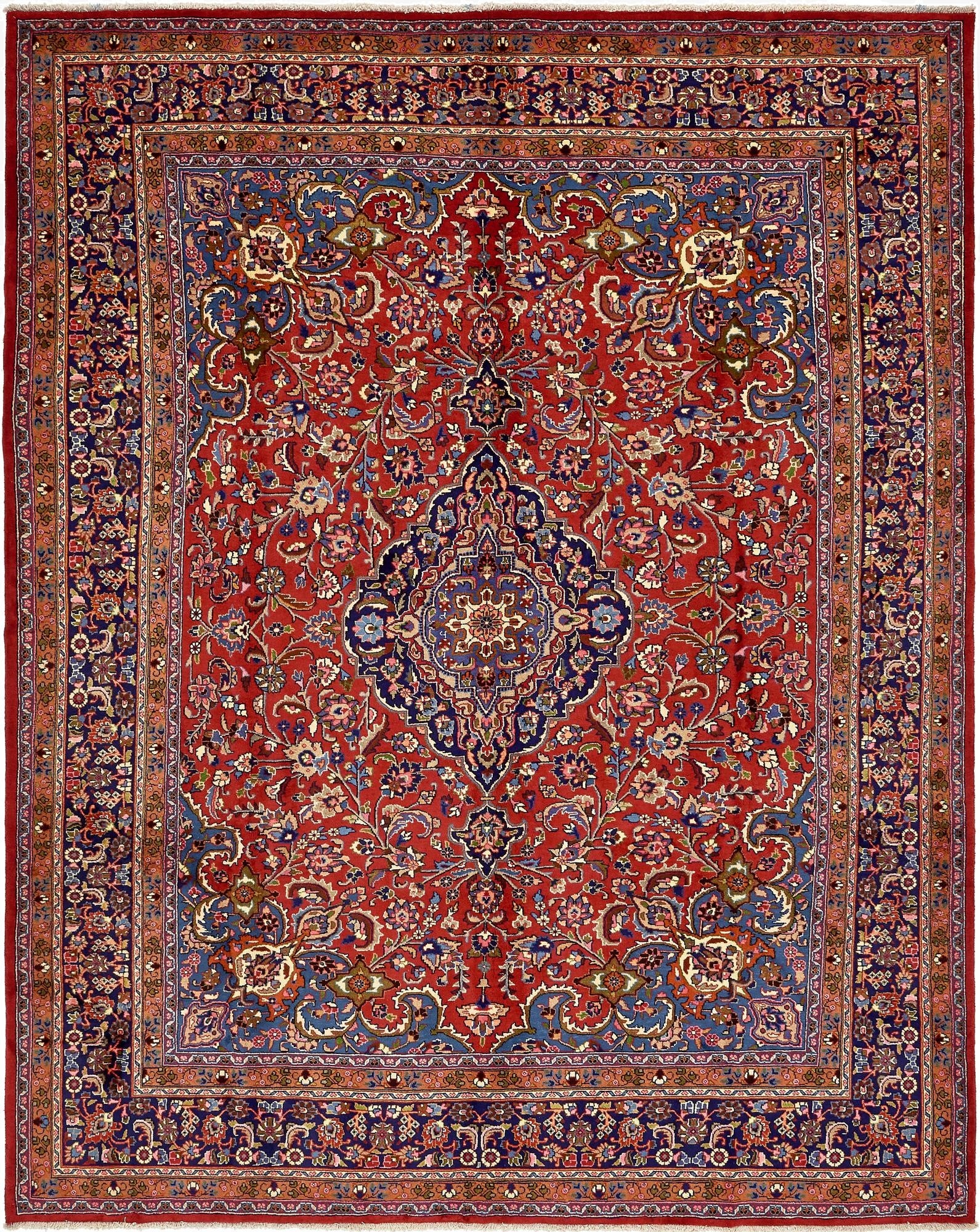  10' x 12' 8  Hand Knotted Mashad Persian Wool Rug