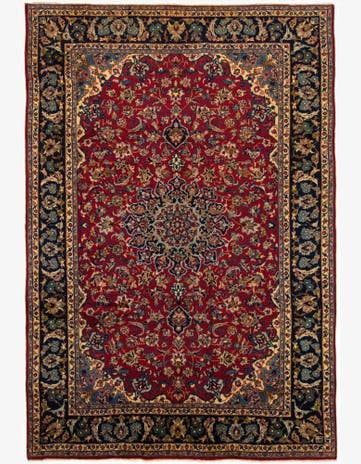 7' 11 x 11' 6 Hand Knotted Mashad Persian Wool Rug