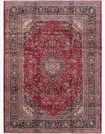 9' 7 x 13' Hand Knotted Mashad Persian Wool Rug