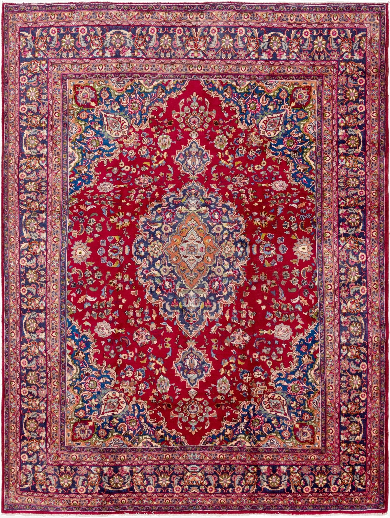9' 10 x 12' 8  Hand Knotted Mashad Persian Wool Rug