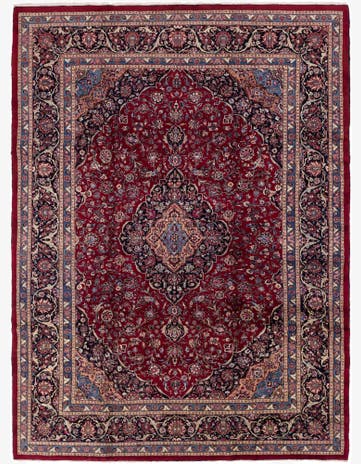 9' 7 x 13' 6 Hand Knotted Mashad Persian Wool Rug