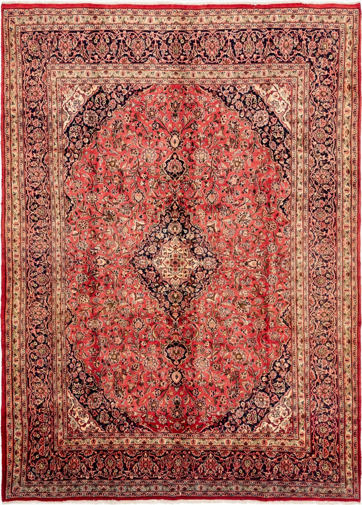 9' 7 x 13' 3  Hand Knotted Mashad Persian Wool Rug