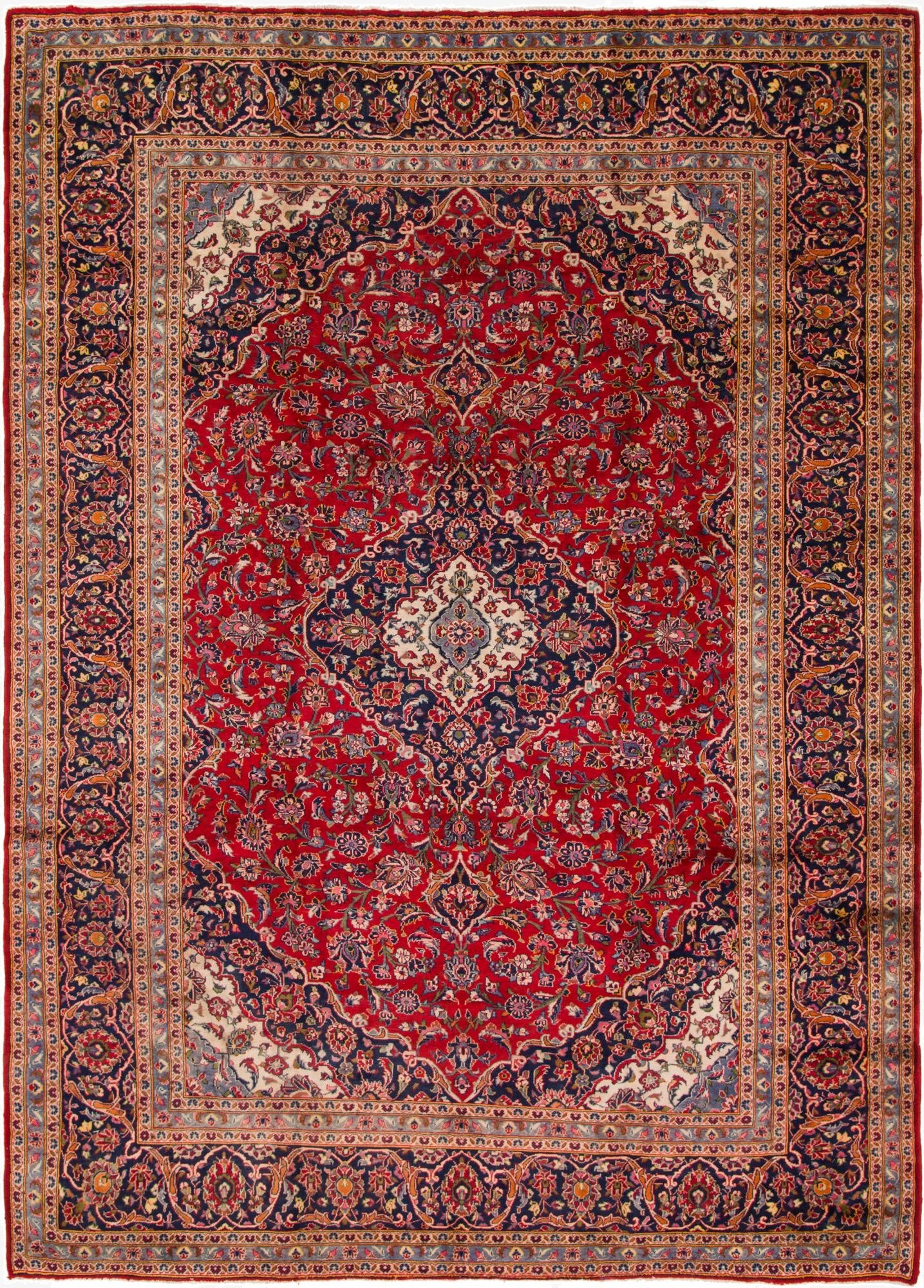 9' 7 x 13' 4  Hand Knotted Mashad Persian Wool Rug