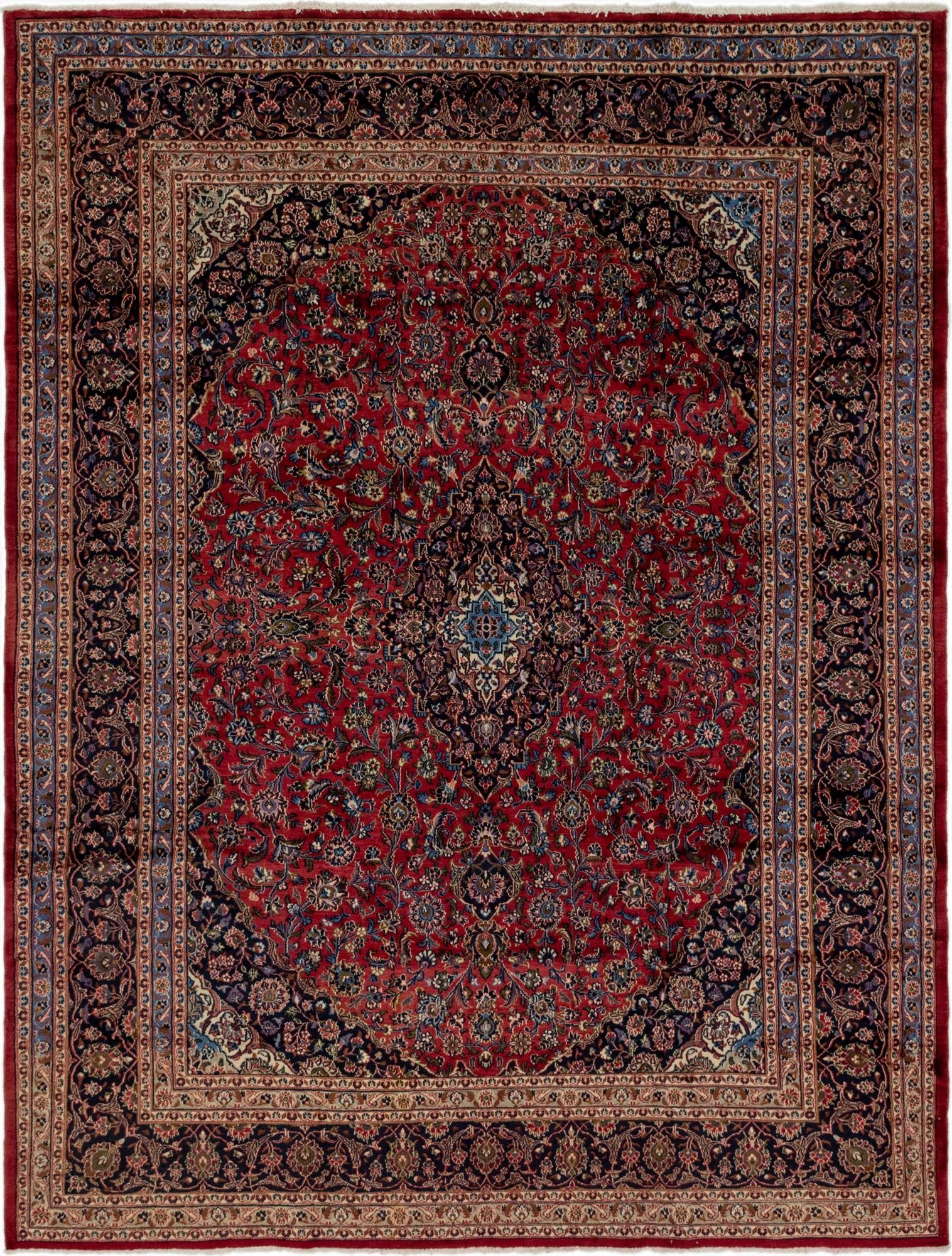 9' 10 x 12' 9  Hand Knotted Mashad Persian Wool Rug