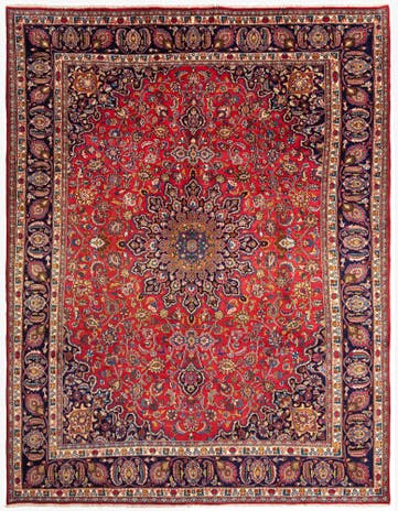 9' 3 x 12' Mashad Wool Rug