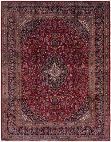 9' 9 x 12' 6 Hand Knotted Mashad Persian Wool Rug