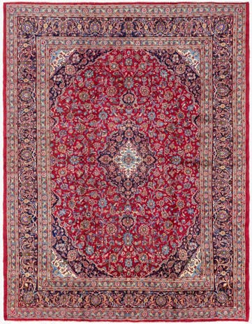 9' 9 x 13' Hand Knotted Mashad Persian Wool Rug