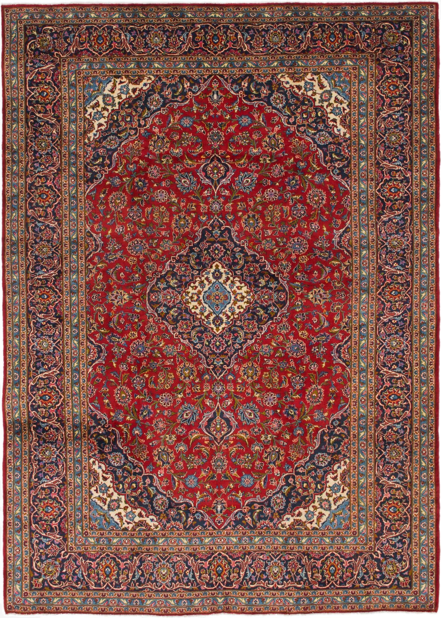 9' 8 x 13' 4  Hand Knotted Mashad Persian Wool Rug