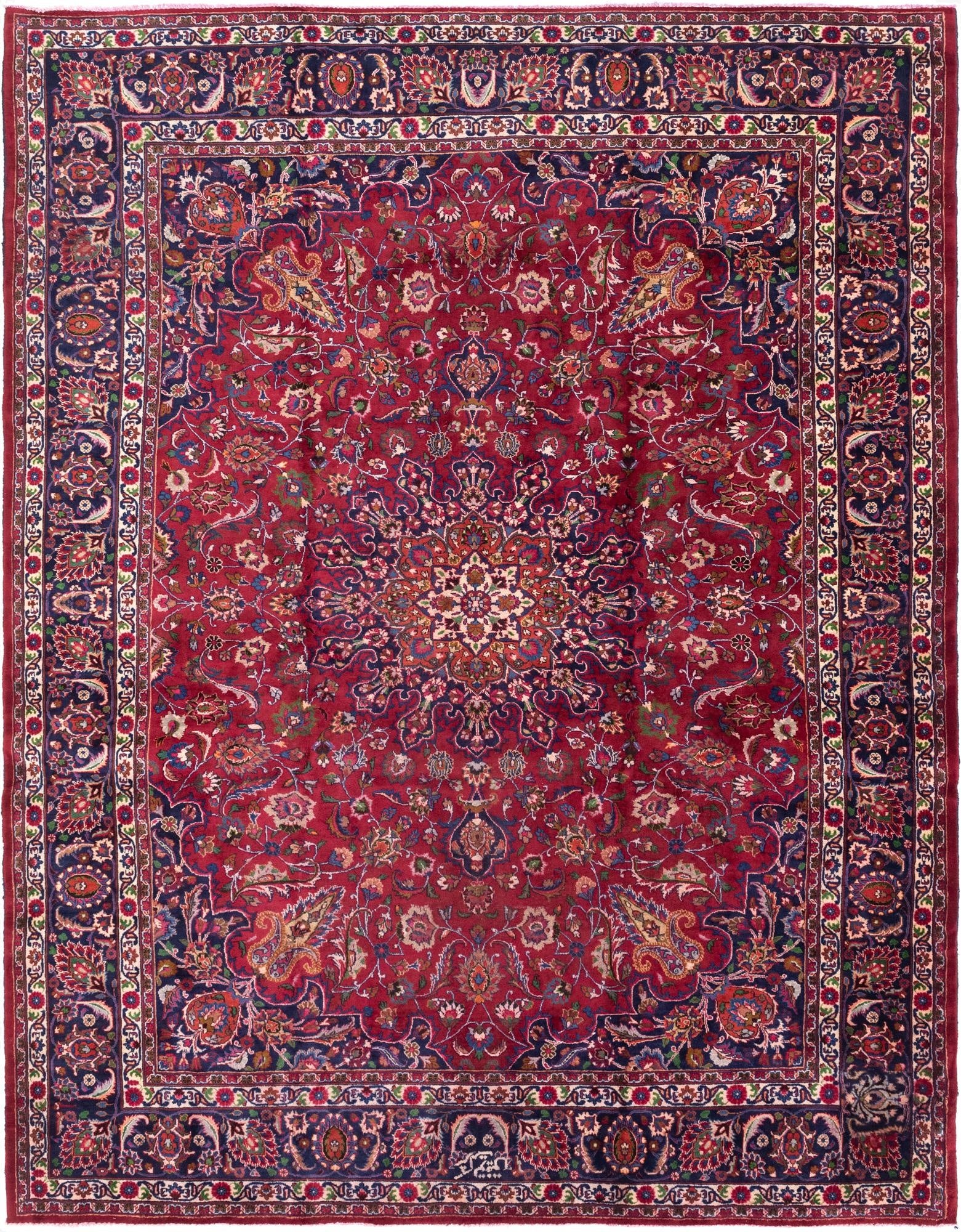 10' x 12' 10  Hand Knotted Mashad Persian Wool Rug