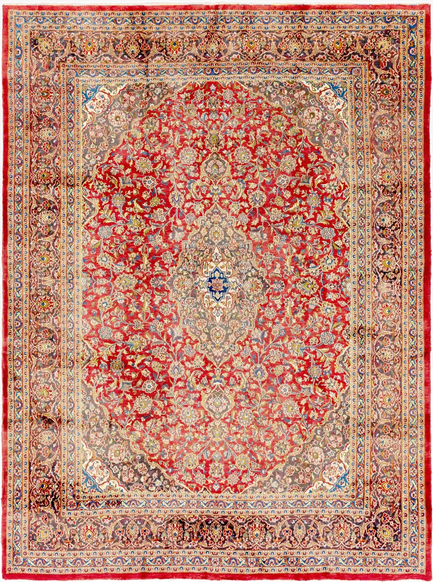 9' 8 x 13'  Hand Knotted Mashad Persian Wool Rug