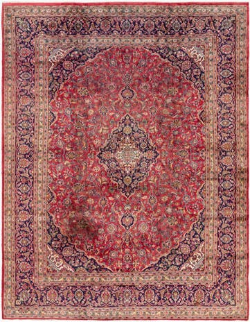 9' 6 x 12' 6 Hand Knotted Mashad Persian Wool Rug