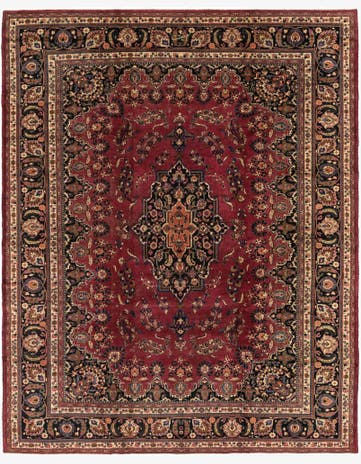 9' 9 x 12' 2 Hand Knotted Mashad Persian Wool Rug