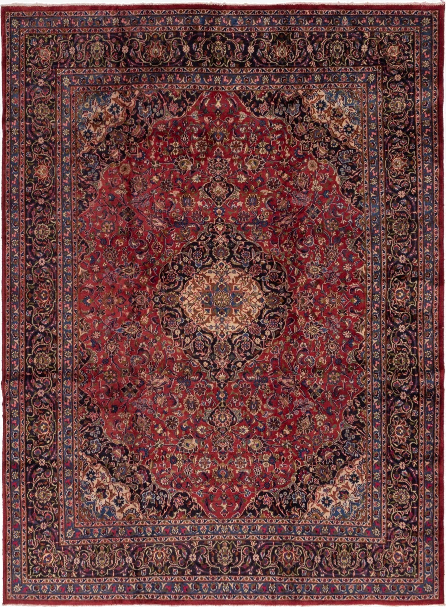 9' 10 x 13'  Hand Knotted Mashad Persian Wool Rug