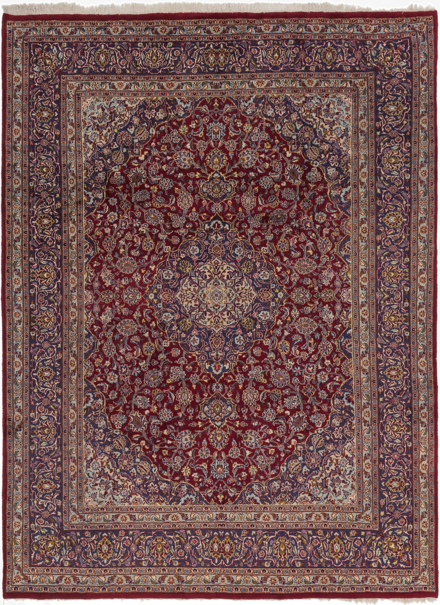 9' 10 x 12' 10  Hand Knotted Mashad Persian Wool Rug