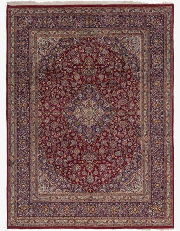 9' 10 x 12' 10 Hand Knotted Mashad Persian Wool Rug