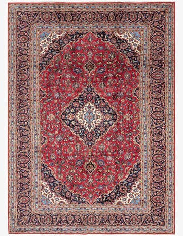 9' 8 x 13' 5 Hand Knotted Mashad Persian Wool Rug